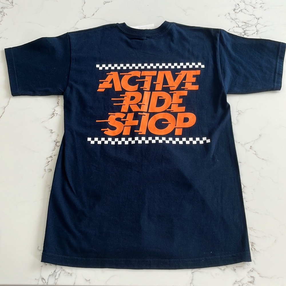 ACTIVE RIDE SHOP Men’s T-shirt White Logo Tee Size S NWT